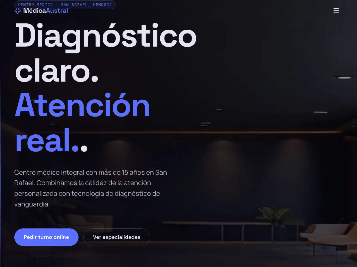 Demo Médica Austral — clínica con turnos online