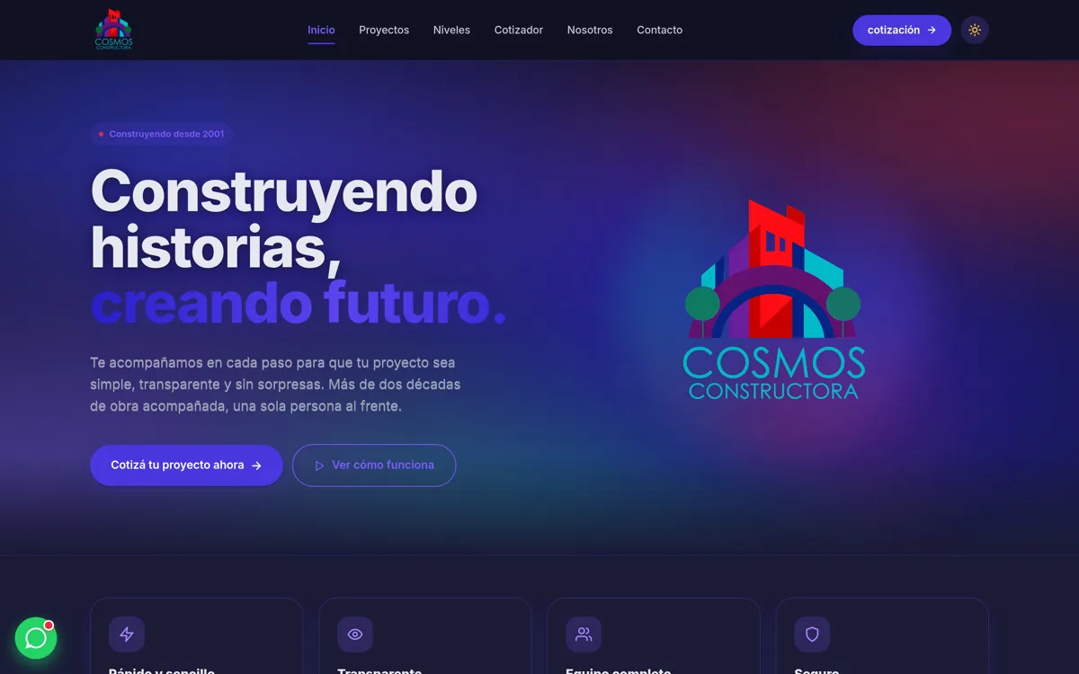 Demo sitio web — Constructora, proyecto inkbrand lab.