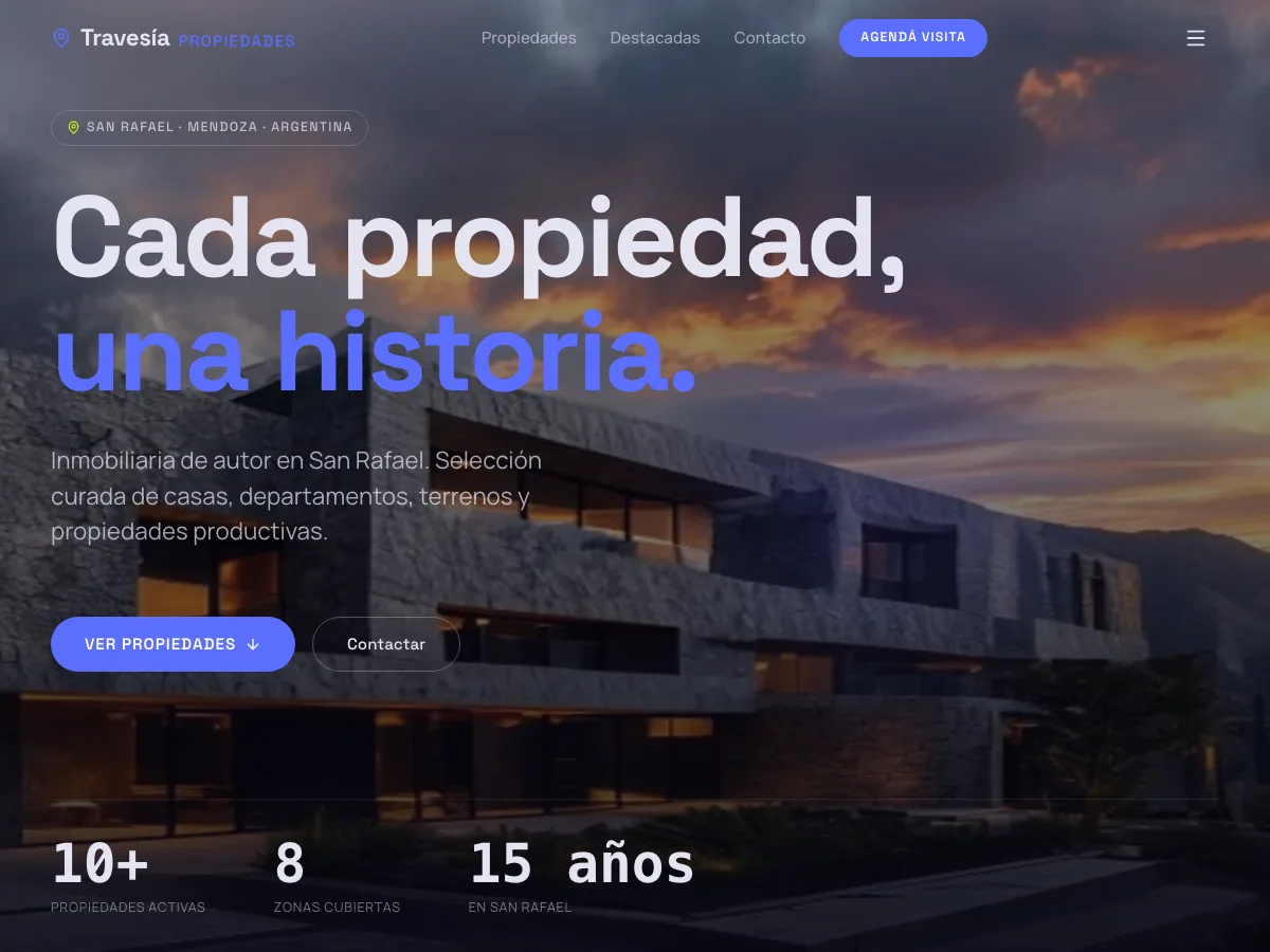 Demo Travesía Propiedades — inmobiliaria