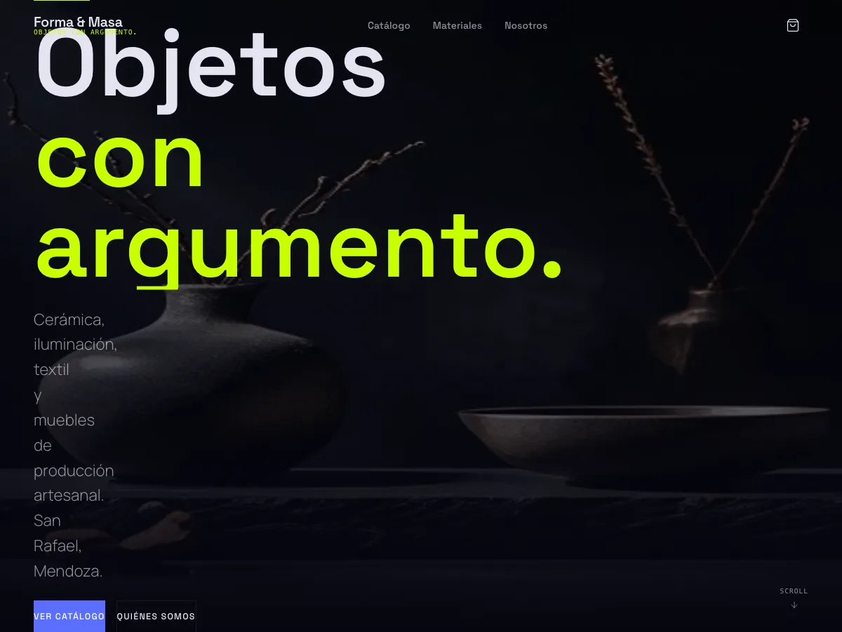 Demo Forma y Masa — concept store de objetos de diseño
