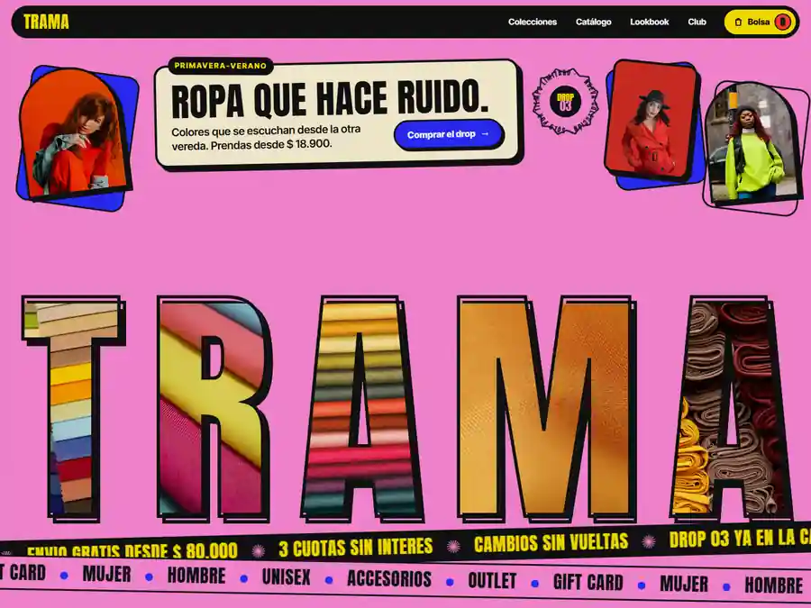 Demo de web para una marca de ropa (Trama, marca inventada)