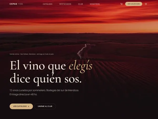 Demo de vinoteca online: Cepas & Co.